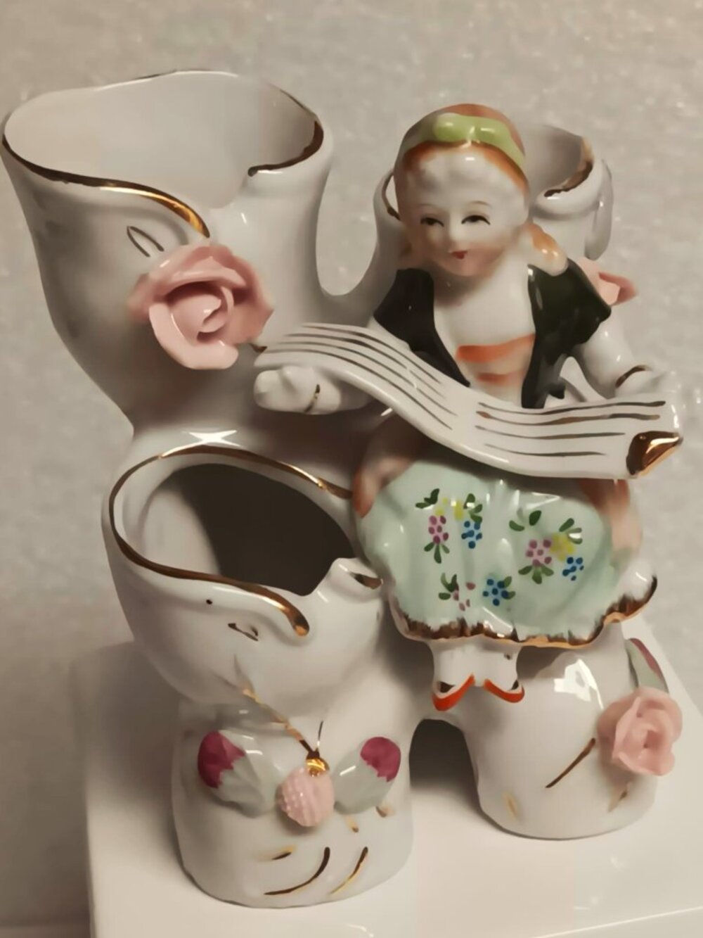 Japanese hand painted multi vessel bud vase Ucagco.